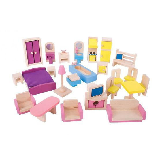Ampio set di mobili per bambole