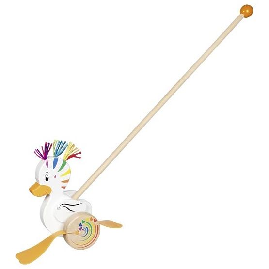 Anatra arcobaleno Lou su bastone da spingere