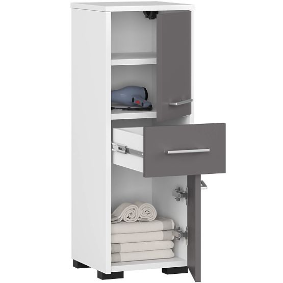 ARMADIETTO BAGNO FIN COLONNA 30 2D 1SZ 85cm PK BIANCO / GRIGIO