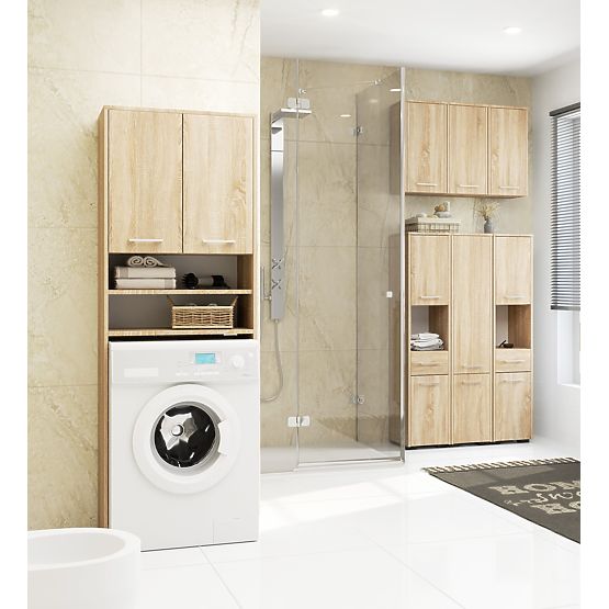 ARMADIETTO BAGNO FIN COLONNA 30 2D 1SZ 85cm PK ROVERE SONOMA