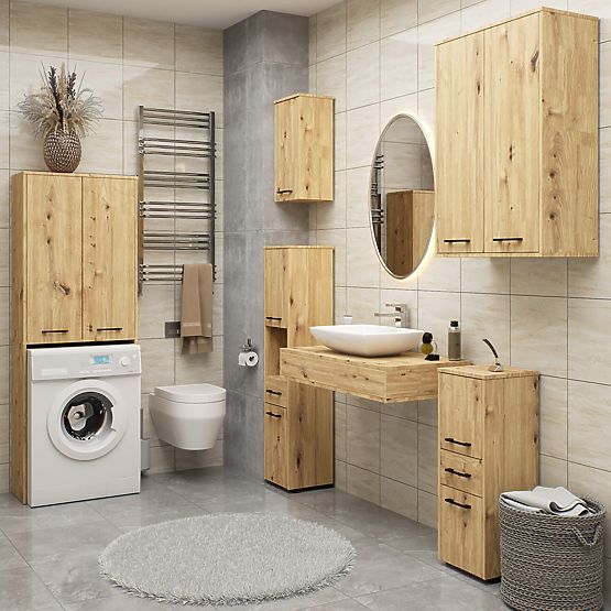 ARMADIETTO DA BAGNO FIN 2 ANTE ROVERE ARTIGIANO