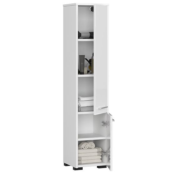 ARMADIETTO DA BAGNO FIN COLONNA 30 2D 140cm BIANCO LUCIDO