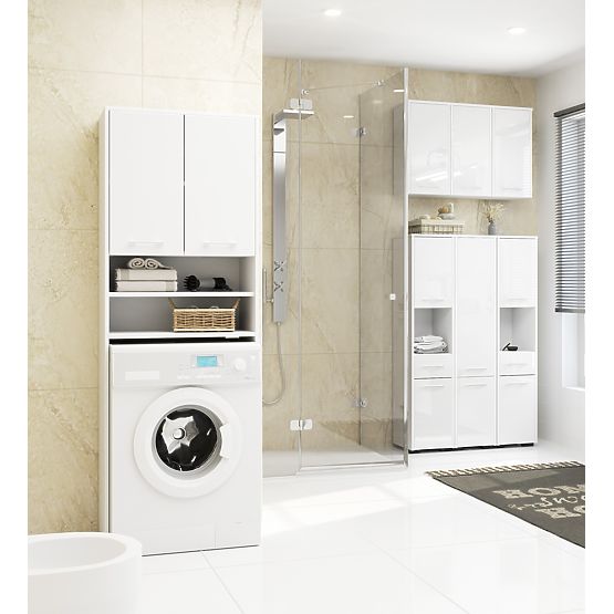 ARMADIETTO DA BAGNO FIN COLONNA 30 2D 140cm BIANCO LUCIDO