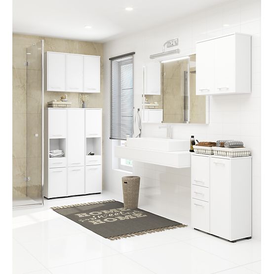 ARMADIETTO DA BAGNO FIN COLONNA 30 2D 1SZ 85cm PK BIANCO