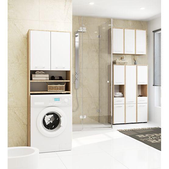 ARMADIETTO DA BAGNO FIN COLONNA 30 2D 1SZ 85cm PK ROVERE SONOMA / BIANCO