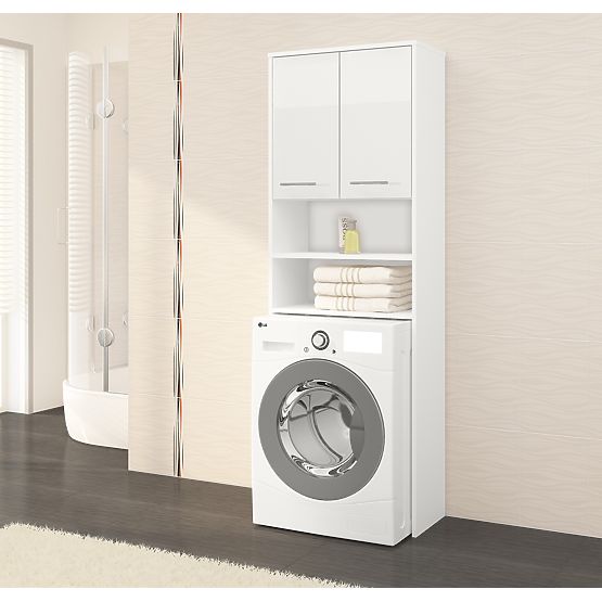 ARMADIETTO DA BAGNO FIN SOPRA LA LAVATRICE BIANCO LUCIDO