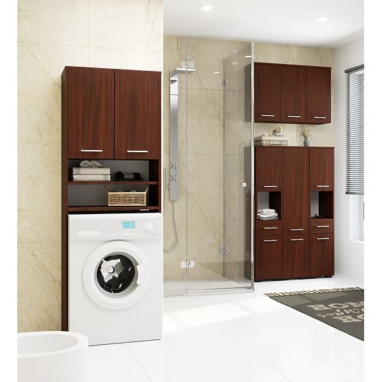 ARMADIETTO DA BAGNO FIN SOPRA LA LAVATRICE WENGE