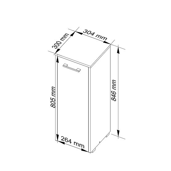 ARMADIETTO DA BAGNO IN PIEDI FIN S30 1D ROVERE SONOMA / BIANCO