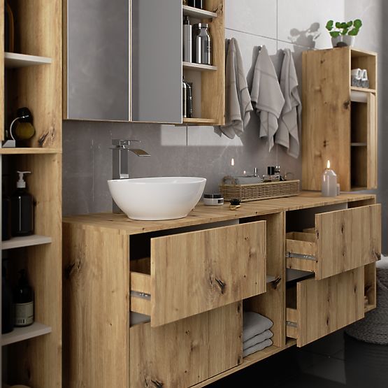 ARMADIETTO DA BAGNO SOSPESO VAMI W35 1D 1W ROVERE ARTISAN / CASHMERE
