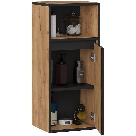 ARMADIETTO DA BAGNO SOSPESO VAMI W35 1D 1W ROVERE CRAFT / NERO