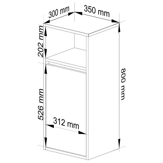 ARMADIETTO DA BAGNO SOSPESO VAMI W35 1D 1W ROVERE CRAFT / NERO