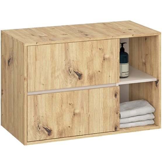 ARMADIETTO DA BAGNO SOTTO IL LAVABO CON FORI VAMI W90 UM 2SZ 2P ROVERE ARTIGIANO / CASHMERE
