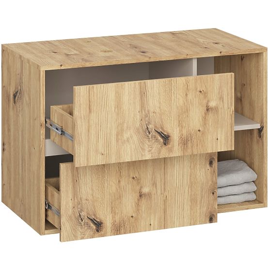 ARMADIETTO DA BAGNO SOTTO IL LAVABO CON FORI VAMI W90 UM 2SZ 2P ROVERE ARTIGIANO / CASHMERE