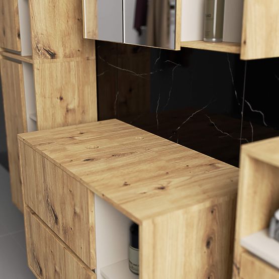 ARMADIETTO DA BAGNO SOTTO IL LAVABO CON FORI VAMI W90 UM 2SZ 2P ROVERE ARTIGIANO / CASHMERE