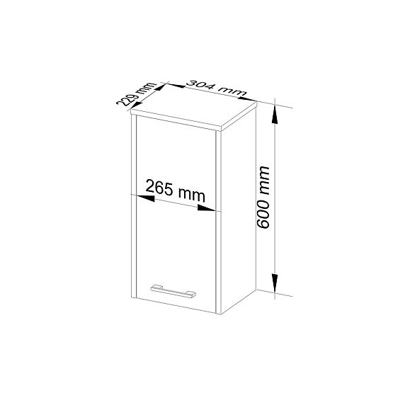 ARMADIETTO PENSILE BAGNO FIN W30 1D BIANCO / GRIGIO