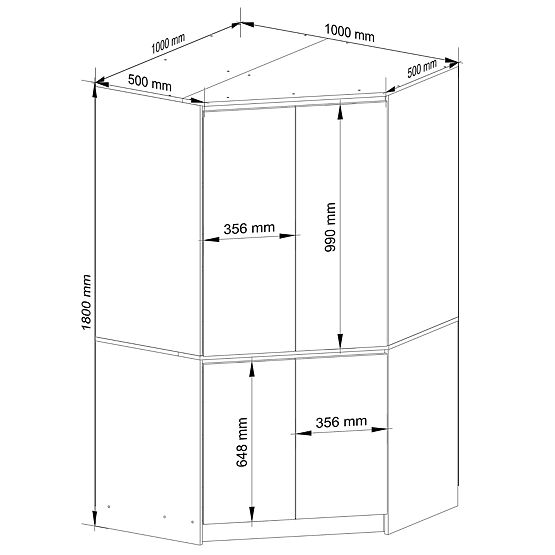 ARMADIO ANGOLARE S100 4D CLP GRAFITE GRIGIO