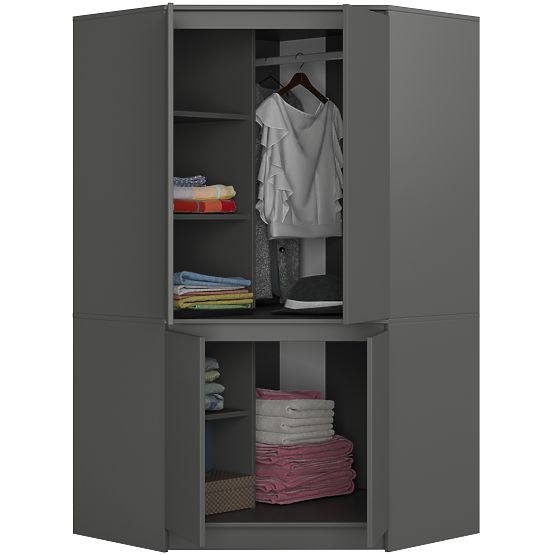 ARMADIO ANGOLARE S100 4D CLP GRAFITE GRIGIO