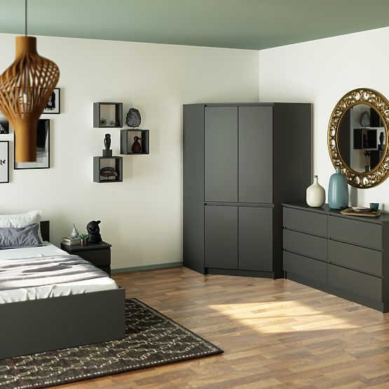 ARMADIO ANGOLARE S100 4D CLP GRAFITE GRIGIO