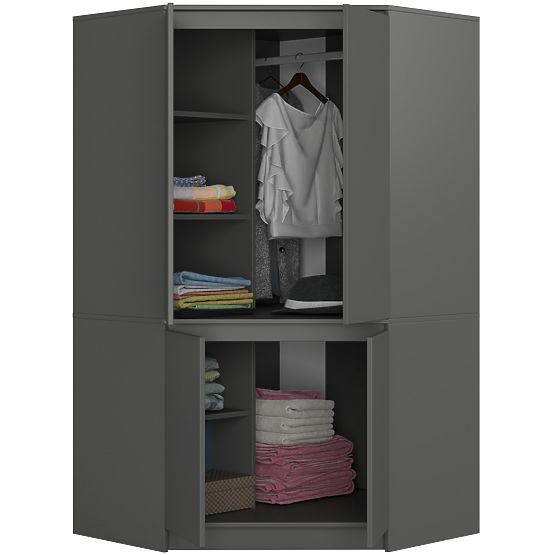 ARMADIO ANGOLARE S100 4D CLP GRAFITE GRIGIO