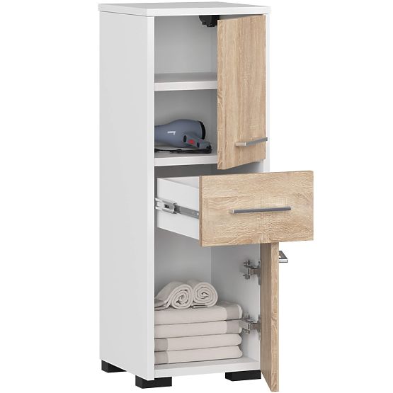 ARMADIO BAGNO FIN COLONNA 30 2D 1SZ 85cm PK BIANCO / SONOMA