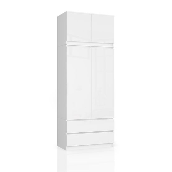 ARMADIO CON SOPRALZO S90 2D 2SZ CLP PK BIANCO LUCIDO