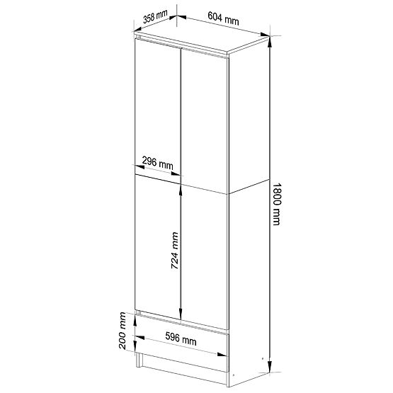 Armadio da ufficio R 60 cm CLP 1 cassetto 2 ante PK Ontano