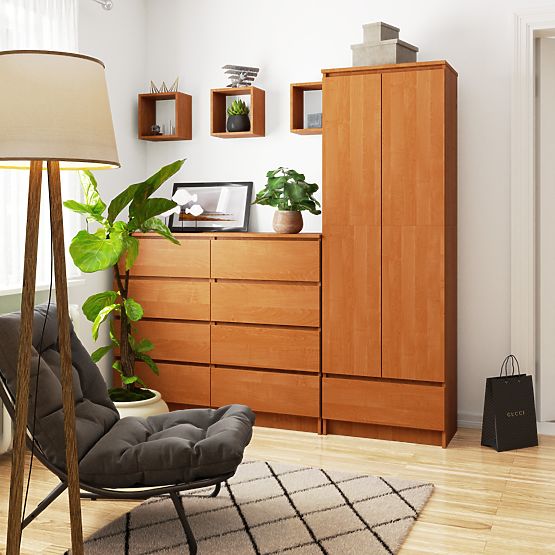 Armadio da ufficio R 60 cm CLP 1 cassetto 2 ante PK Ontano