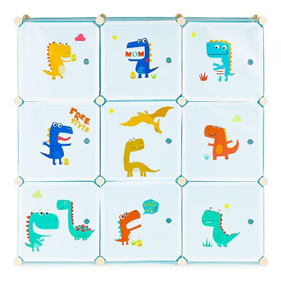 Armadio modulare per bambini con 9 ripiani