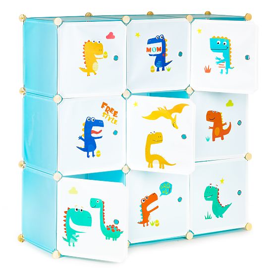 Armadio modulare per bambini con 9 ripiani