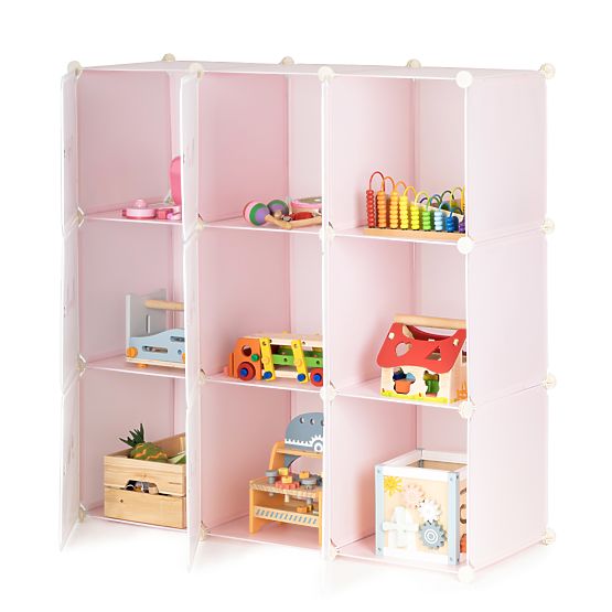 Armadio modulare per bambini con scaffali a 9 ripiani