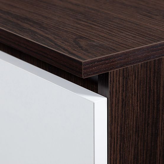 ARMADIO S 90 cm 2 PORTE 2 CASSETTI 2 SPECCHI PK WENGE / BIANCO