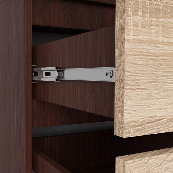 ARMADIO S 90 cm 2 PORTE 2 CASSETTI 2 SPECCHI PK WENGE / SONOMA