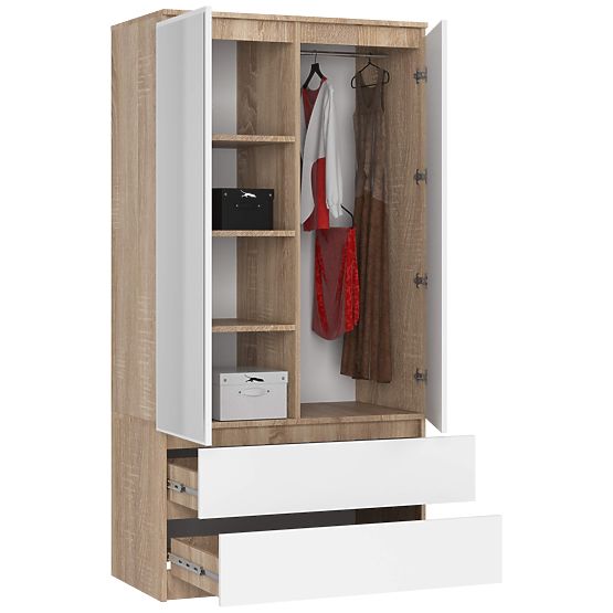 ARMADIO S90 2D 2SZ 2 SPECCHI CLP PK SONOMA / BIANCO