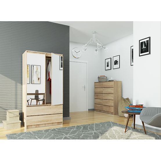 ARMADIO S90 2D 2SZ 2 SPECCHI CLP PK SONOMA