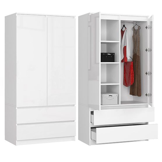 ARMADIO S90 2D 2SZ CLP PK BIANCO LUCIDO