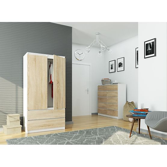 ARMADIO S90 2D 2SZ CLP PK BIANCO / SONOMA