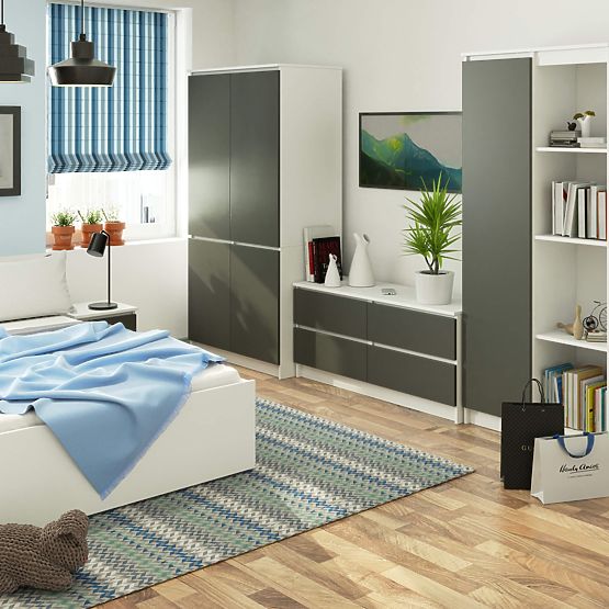 ARMADIO S90 4D CLP BIANCO / GRIGIO GRAFITE