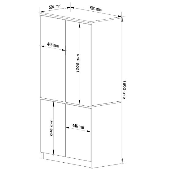 ARMADIO S90 4D CLP GRAFITE GRIGIO