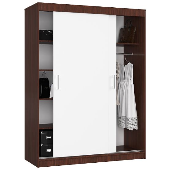 ARMADIO SCORREVOLE 150 cm CLP MONO WENGE/BIANCO