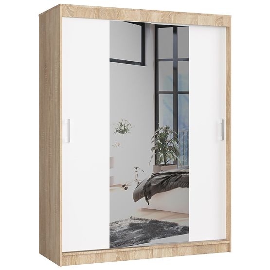 ARMADIO SCORREVOLE 150cm CLP SONOMA / BIANCO