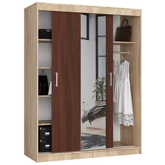 ARMADIO SCORREVOLE 150cm CLP SONOMA / WENGE