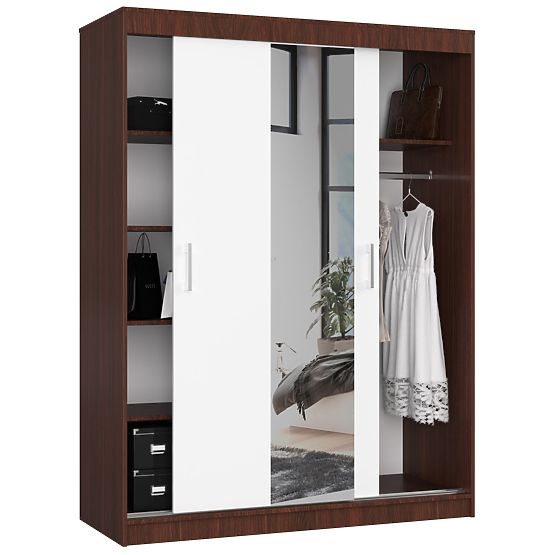ARMADIO SCORREVOLE 150cm CLP WENGE / BIANCO