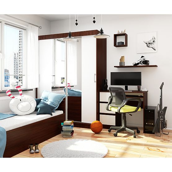 ARMADIO SCORREVOLE 150cm CLP WENGE / BIANCO