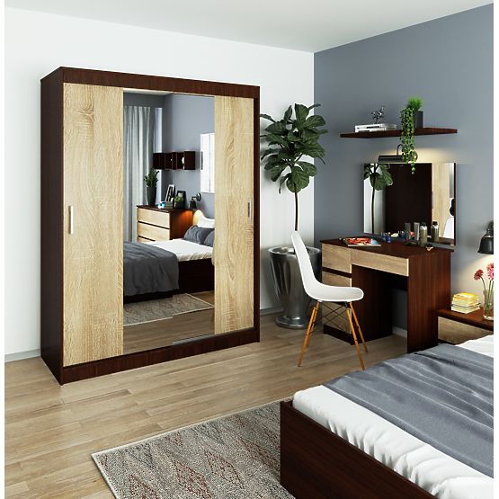 ARMADIO SCORREVOLE 150cm CLP WENGE / SONOMA