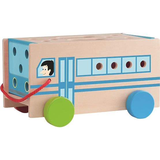 Autobus di costruzione con strumenti