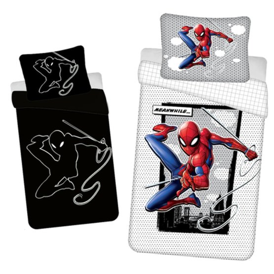 Biancheria da letto con un luminoso effetto Spiderman 140 x 200 cm + 70 x 90 cm