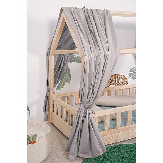 Baldacchino per letto a casetta Tea - grigio
