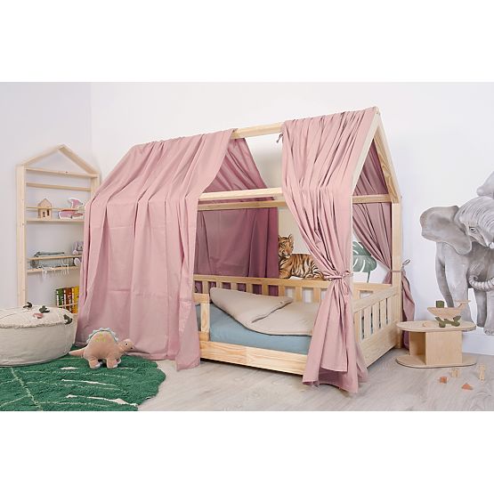 Baldacchino per letto a casetta Tea - rosa antico