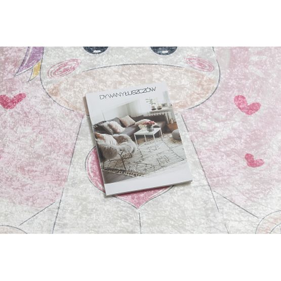 BAMBINO 1128 tappetino lavabile Unicorno per bambini antiscivolo - crema