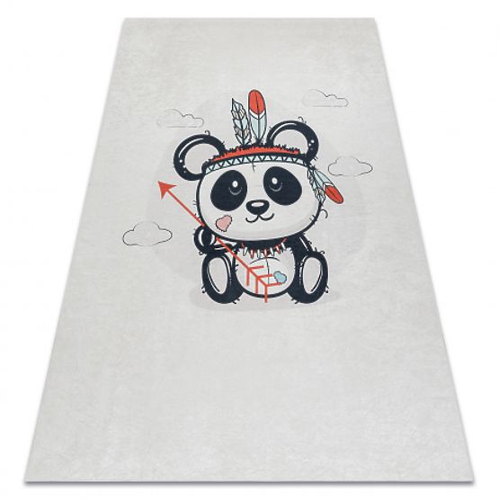 BAMBINO 1129 tappetino lavabile panda per bambini antiscivolo - crema